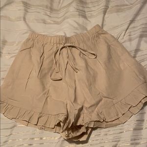 Romwe Tan Loose Shorts